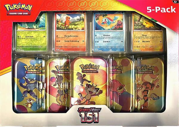Factory-sealed Costco Pokemon Scarlet & Violet 151 Mini Tin 5-pack (Meowth) – Pokémon TCG