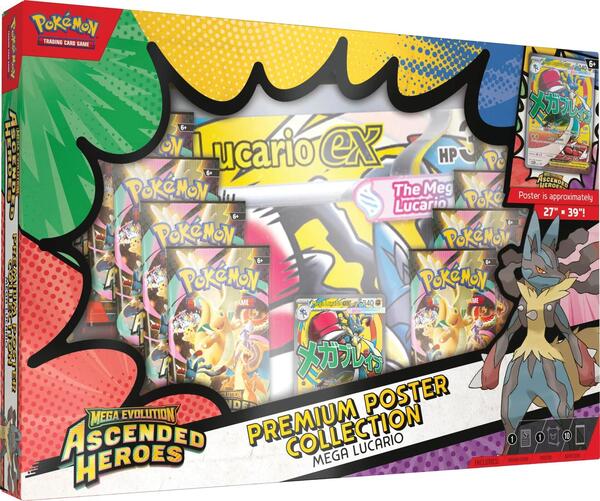 Factory-sealed Premium Poster Collection: Mega Lucario – Pokémon TCG