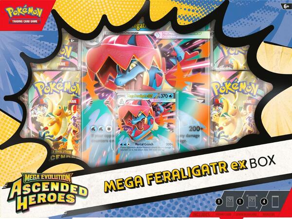 Factory-sealed Ascended Heroes Mega Feraligatr ex Box – Pokémon TCG