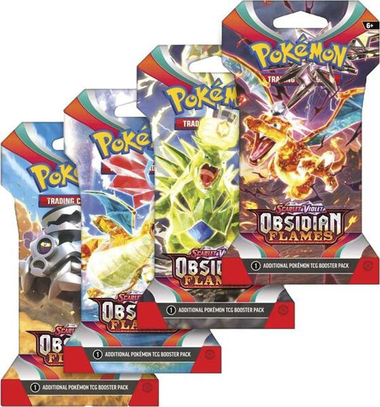 Factory-sealed Obsidian Flames Sleeved Booster Pack Art Bundle [Set of 4] – Pokémon TCG