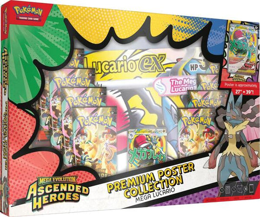 Factory-sealed Premium Poster Collection: Mega Lucario – Pokémon TCG
