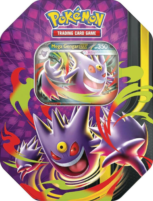 Factory-sealed Mega Moonlit Tin [Mega Gengar ex] – Pokémon TCG