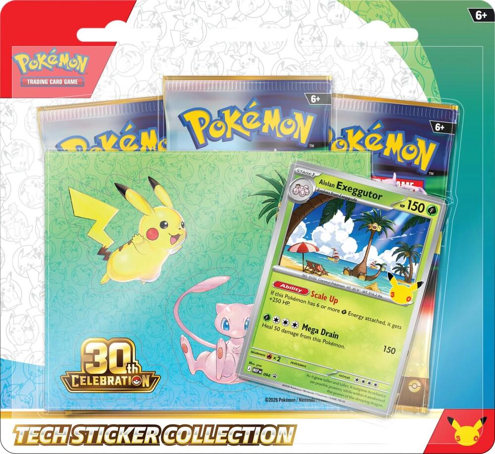 Factory-sealed 30th Celebration Tech Sticker Collection [Alolan Exeggutor] – Pokémon TCG